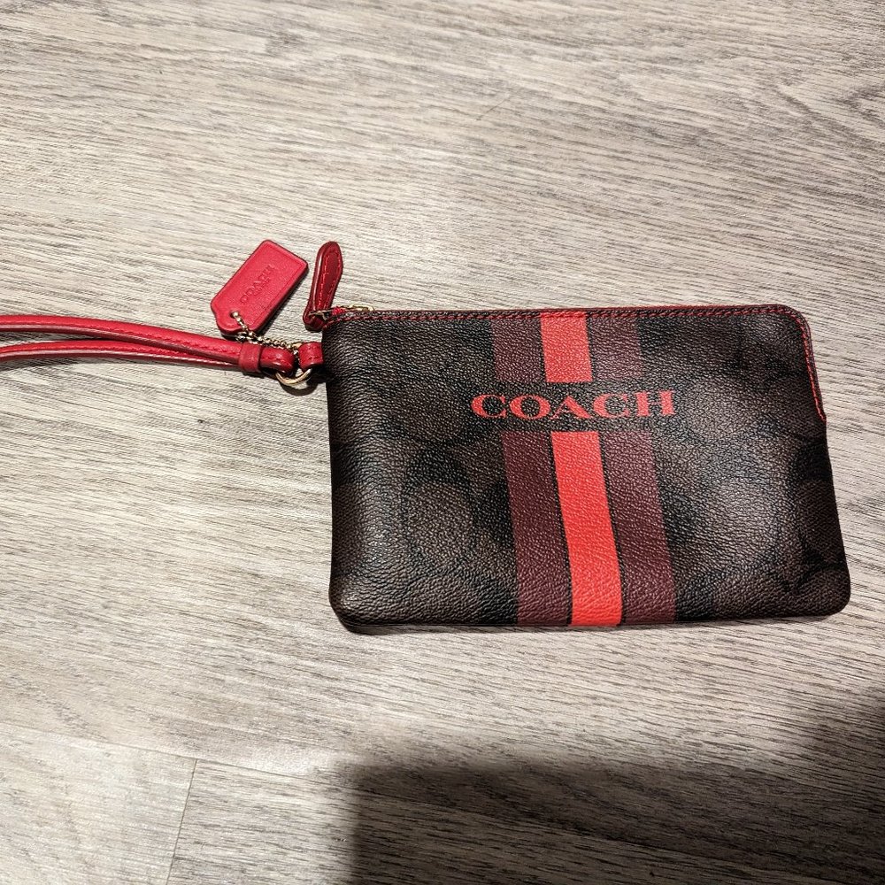 Red coach wristlet like new condition